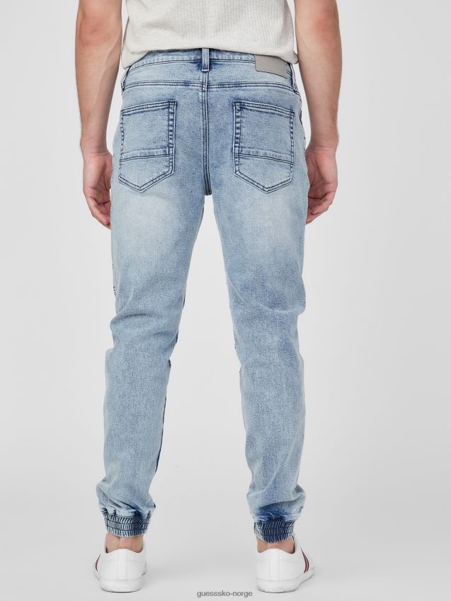 Guess acid wash remi moto jean joggebukse syrevask menn F0LJ808094