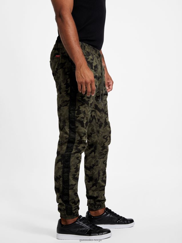 Guess camo green cruz ødela joggere camo grønn menn F0LJ808055
