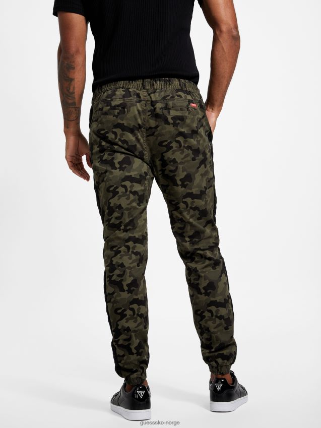 Guess camo green cruz ødela joggere camo grønn menn F0LJ808055