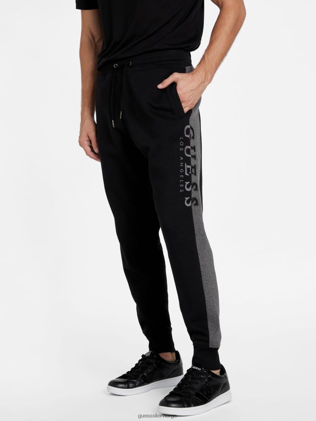 Guess jet black eco marcus logo joggere kulsvart menn F0LJ807896