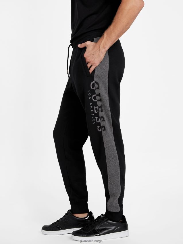 Guess jet black eco marcus logo joggere kulsvart menn F0LJ807896