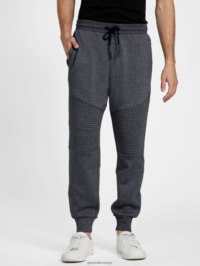 Guess jet black multi marlon fleece moto joggere jet black multi menn F0LJ808272