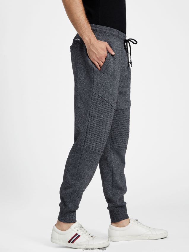 Guess jet black multi marlon fleece moto joggere jet black multi menn F0LJ808272