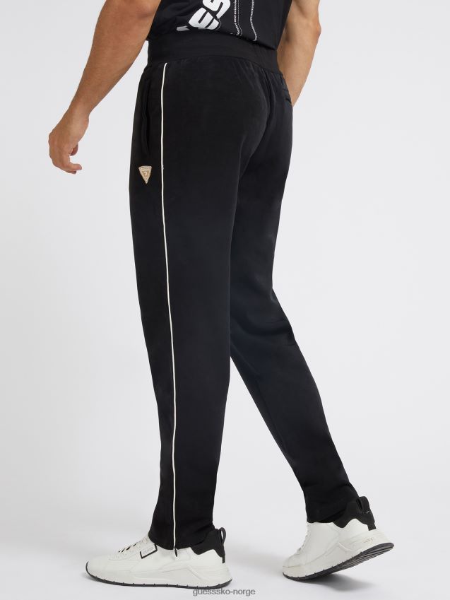 Guess joggebukse i imitert semsket skinn, svart svart menn F0LJ8050