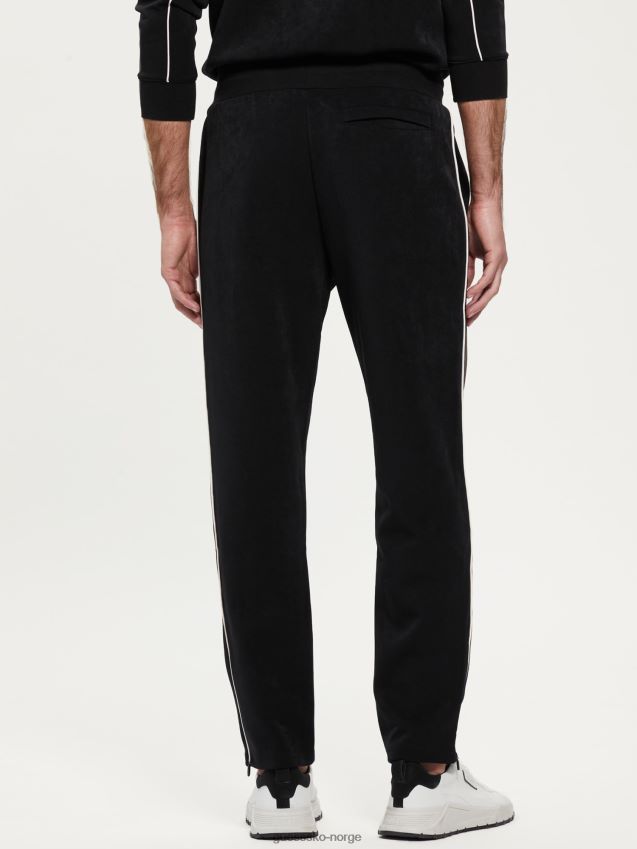 Guess joggebukse i imitert semsket skinn, svart svart menn F0LJ8050