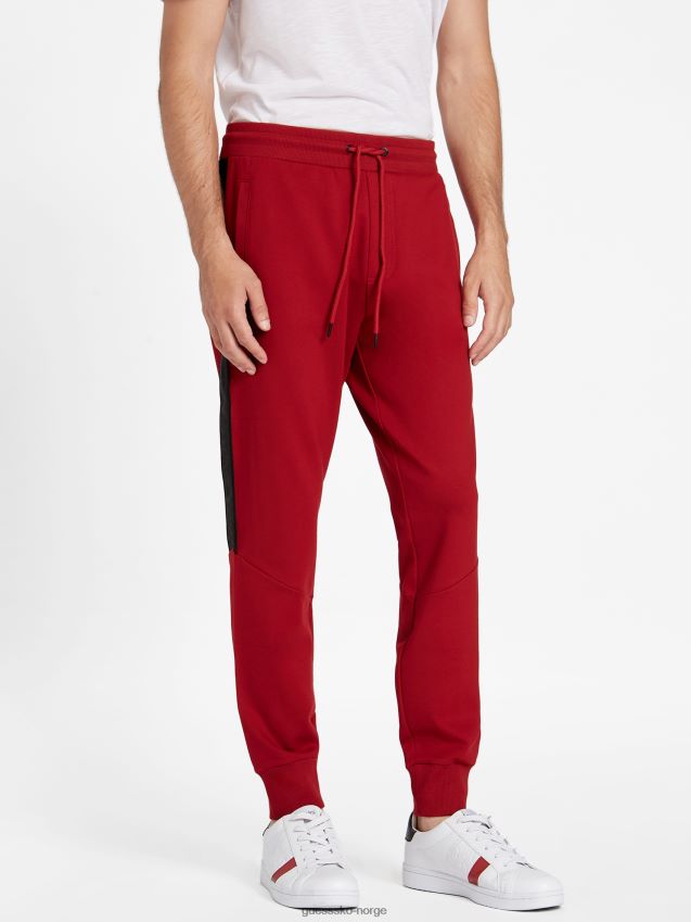 Guess jon logo tape joggers red noir rød noir menn F0LJ808149