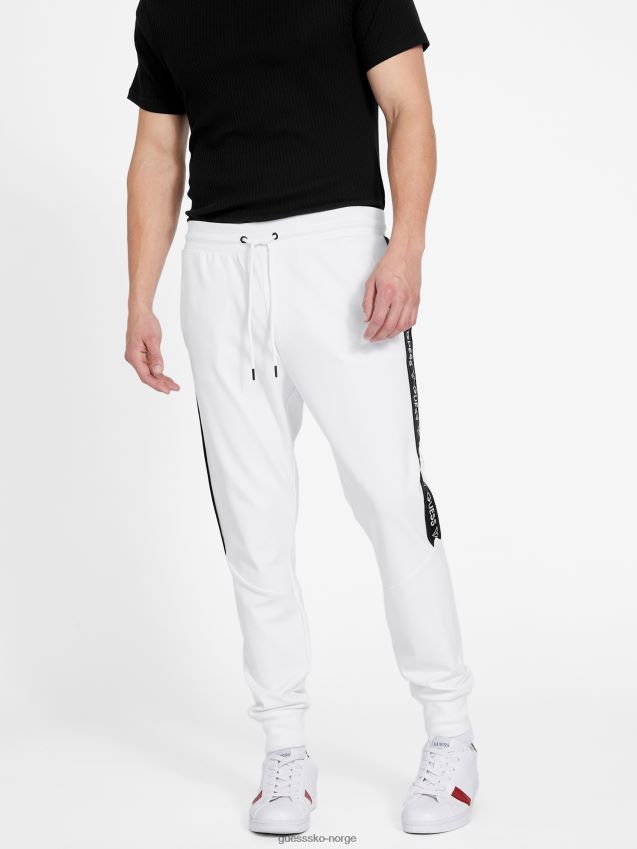 Guess jon logo tape joggers ren hvit Ren hvit menn F0LJ808194