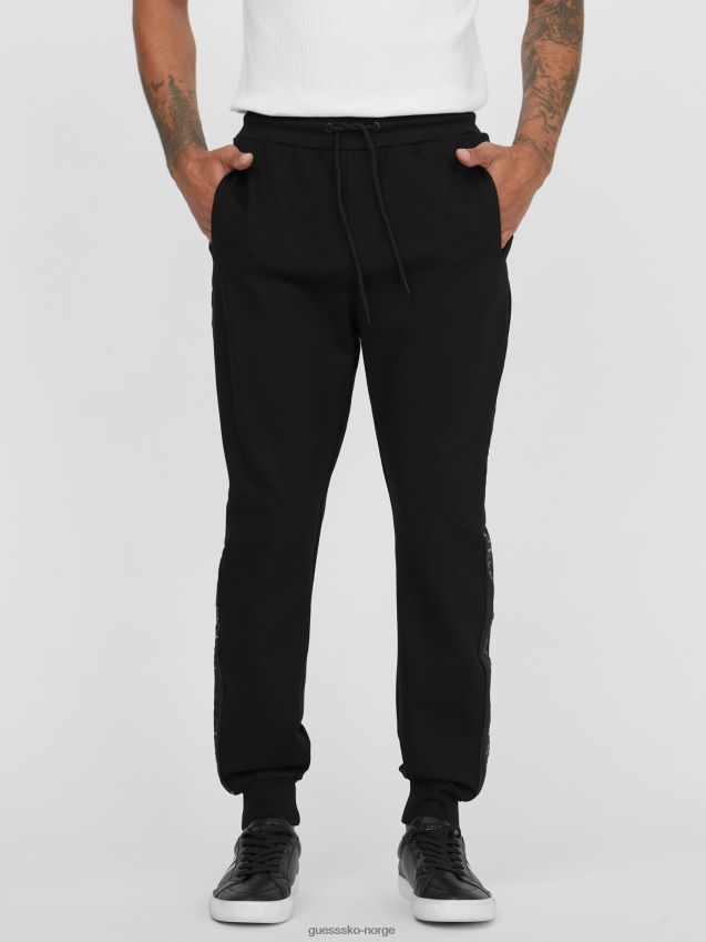 Guess øko andrew-logo joggere jet black kulsvart menn F0LJ807975