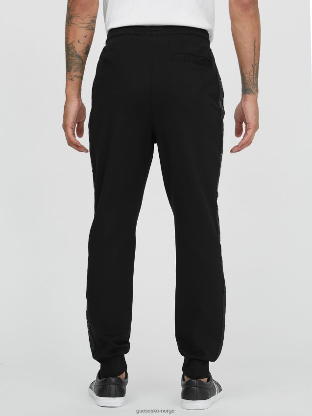 Guess øko andrew-logo joggere jet black kulsvart menn F0LJ807975