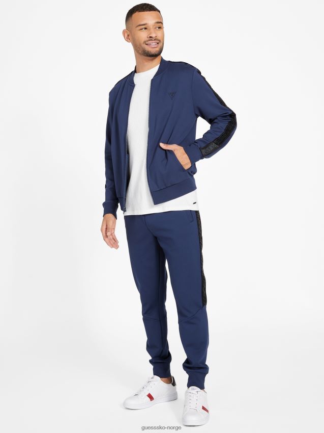 Guess silkeblå jon logo tape joggere silkeblått menn F0LJ808073