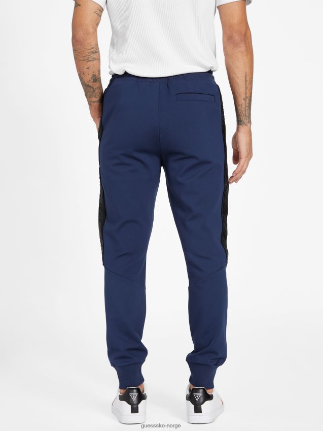 Guess silkeblå jon logo tape joggere silkeblått menn F0LJ808073