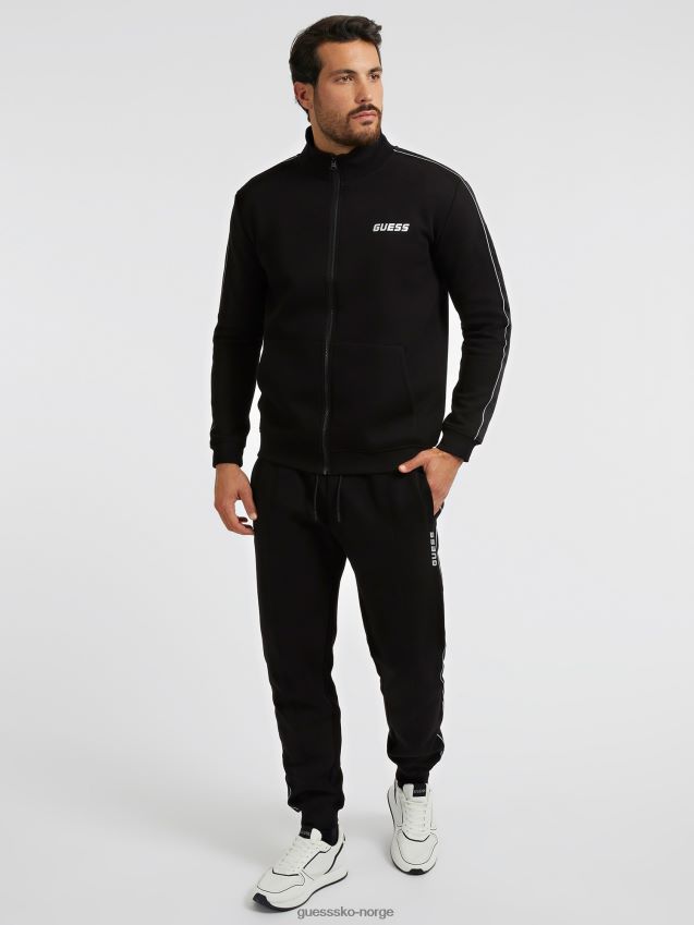 Guess svart joggebukse med logo på siden svart menn F0LJ80733