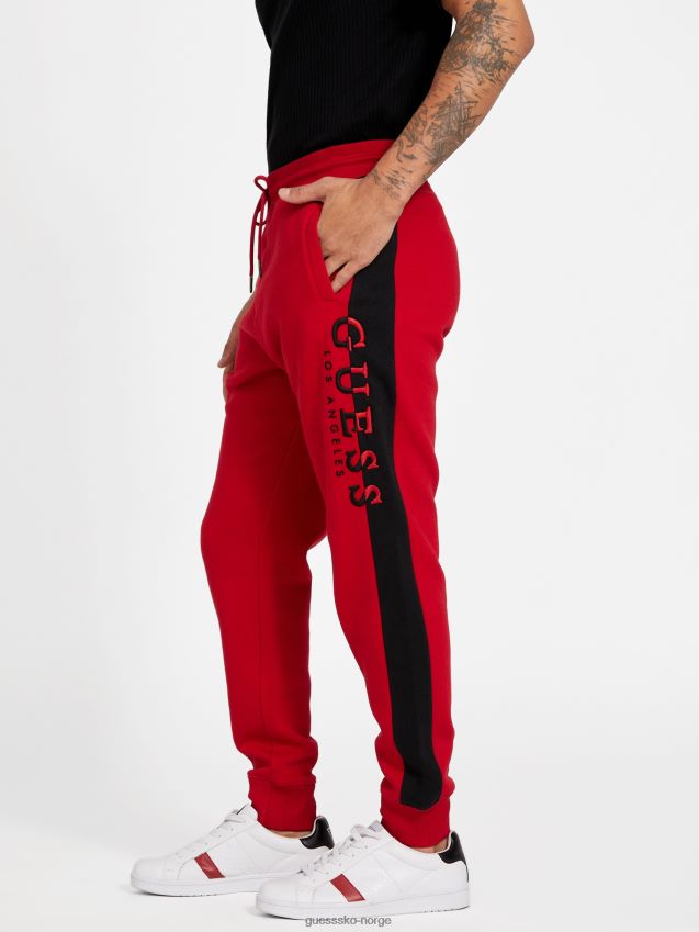Guess varsity røde eco marcus logo joggere varsity rød menn F0LJ807935
