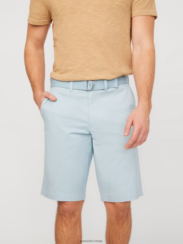 Guess abel stretch shorts med flat front bemerkelsesverdig blå bemerkelsesverdig blå menn F0LJ808341