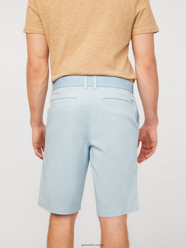 Guess abel stretch shorts med flat front bemerkelsesverdig blå bemerkelsesverdig blå menn F0LJ808341