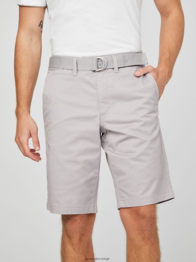 Guess abel stretch shorts med flat front fjellgrå fjellgrå menn F0LJ808493