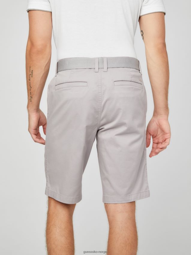 Guess abel stretch shorts med flat front fjellgrå fjellgrå menn F0LJ808493