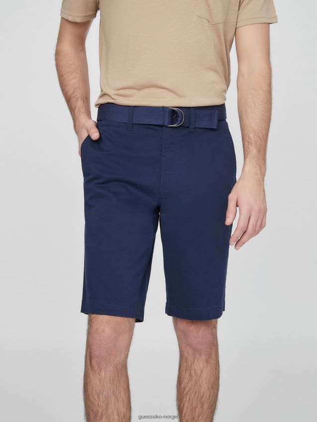 Guess abel stretch-shorts med flat front, nattlig marineblå nattlig marine menn F0LJ808371