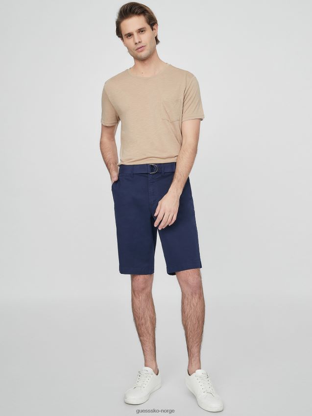 Guess abel stretch-shorts med flat front, nattlig marineblå nattlig marine menn F0LJ808371