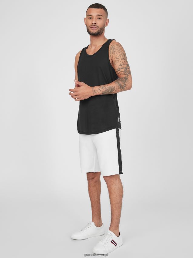 Guess andrew logo tape shorts alabast hvit alabast hvit menn F0LJ808394