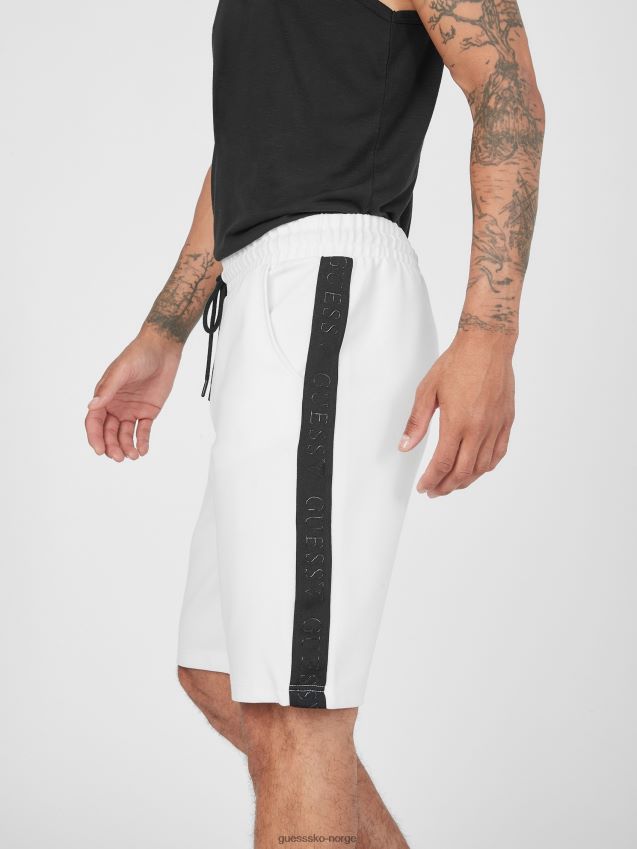 Guess andrew logo tape shorts alabast hvit alabast hvit menn F0LJ808394