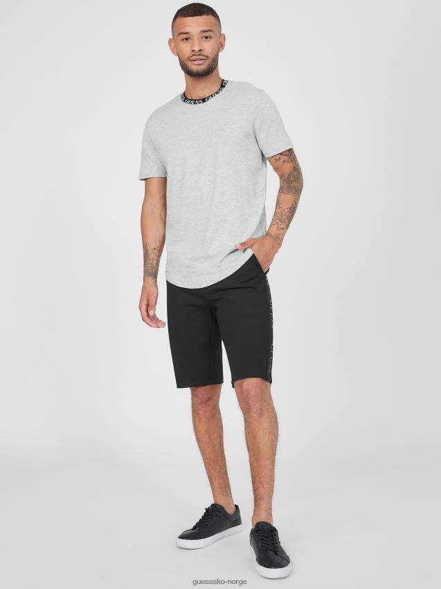 Guess andrew logo tape shorts jet black kulsvart menn F0LJ808439