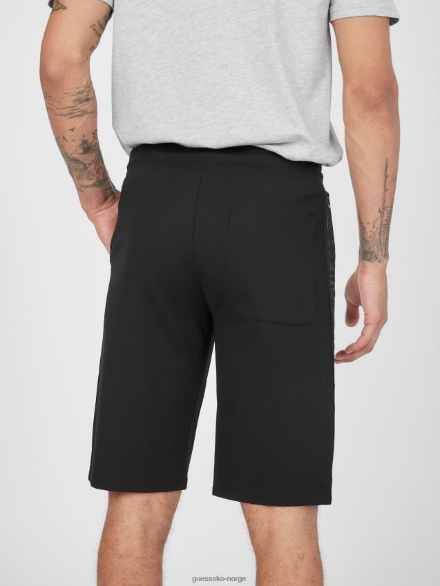 Guess andrew logo tape shorts jet black kulsvart menn F0LJ808439