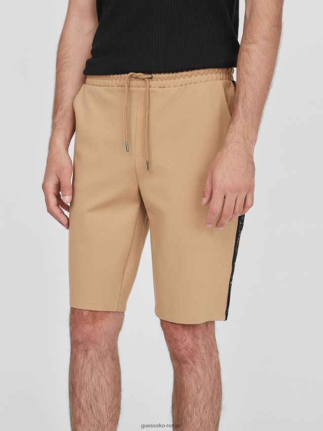 Guess andrew logo tape shorts ristet taupe ristet taupe menn F0LJ808535
