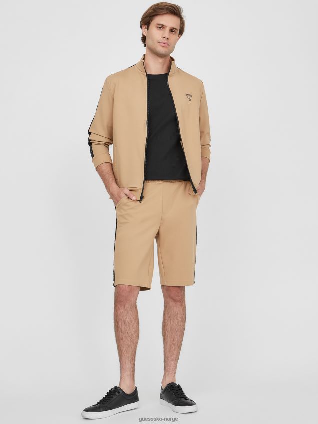 Guess andrew logo tape shorts ristet taupe ristet taupe menn F0LJ808535