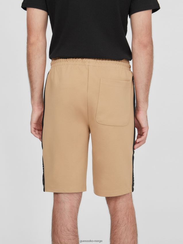 Guess andrew logo tape shorts ristet taupe ristet taupe menn F0LJ808535