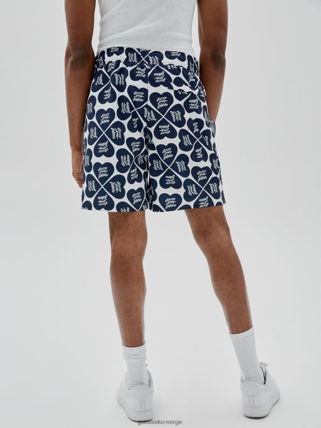 Guess blå shorts med hele trykk blå menn F0LJ80271