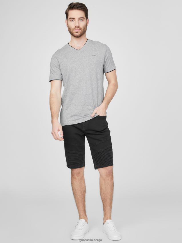 Guess black wash bradley moto denimshorts svart vask menn F0LJ808100