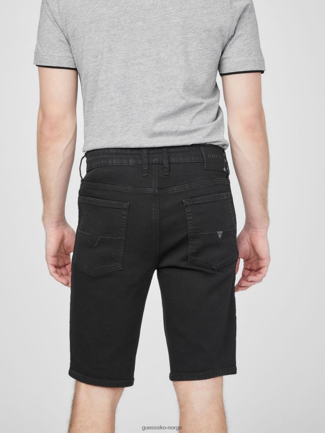 Guess black wash bradley moto denimshorts svart vask menn F0LJ808100