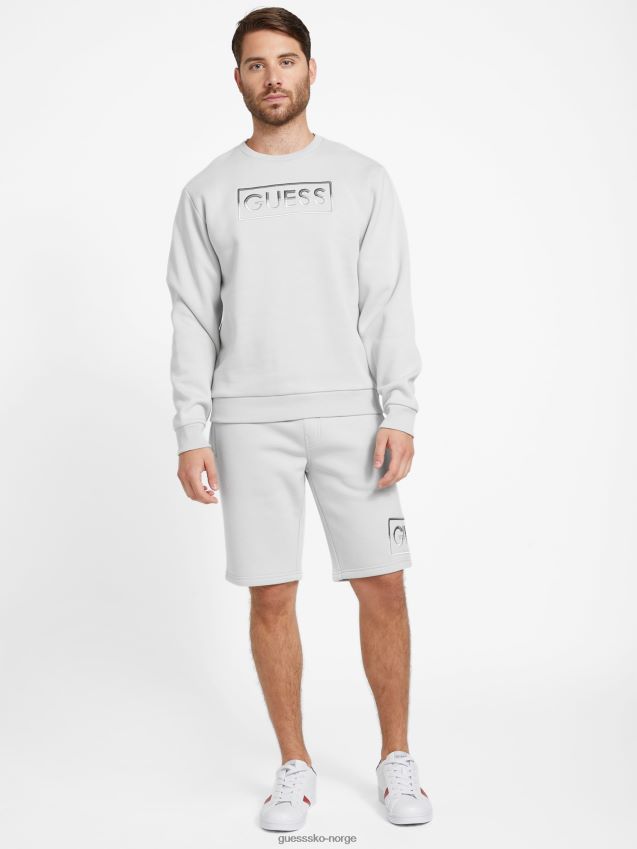 Guess blek grå hartley strikke shorts blek grå menn F0LJ808296