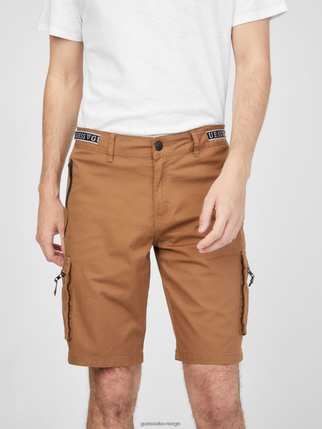 Guess camel karius poplin shorts kamel menn F0LJ808342