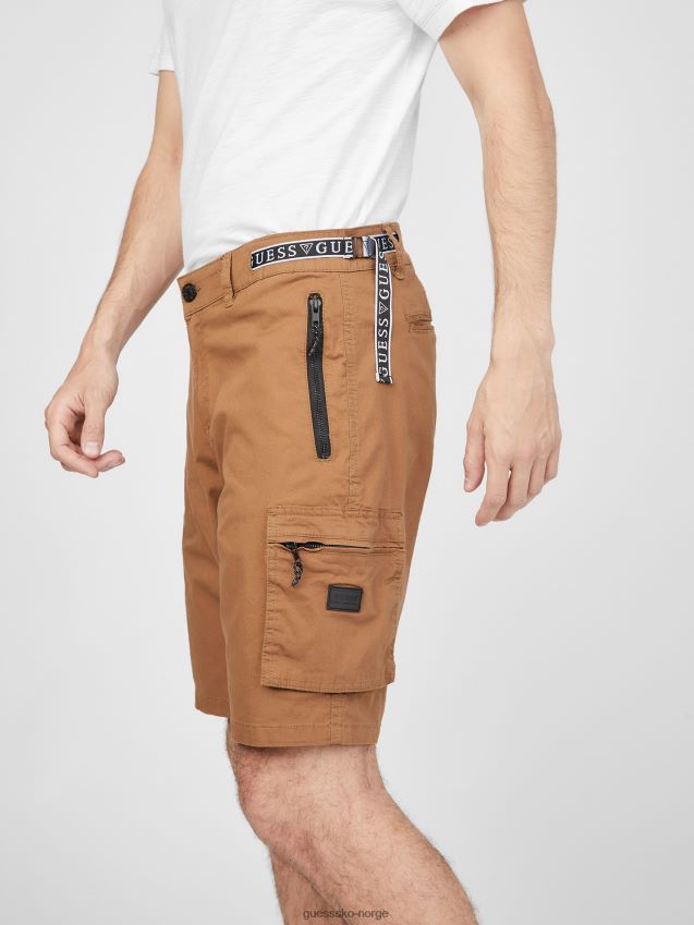 Guess camel karius poplin shorts kamel menn F0LJ808342