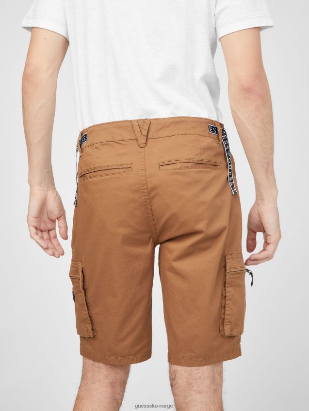 Guess camel karius poplin shorts kamel menn F0LJ808342