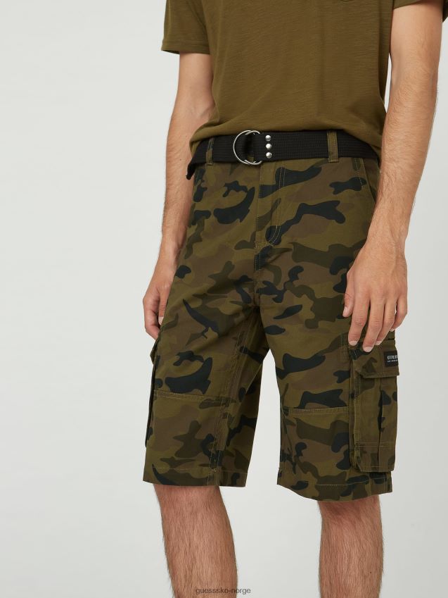 Guess camo green karl camo cargo shorts camo grønn menn F0LJ808516
