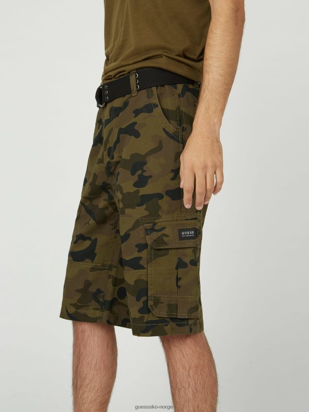 Guess camo green karl camo cargo shorts camo grønn menn F0LJ808516