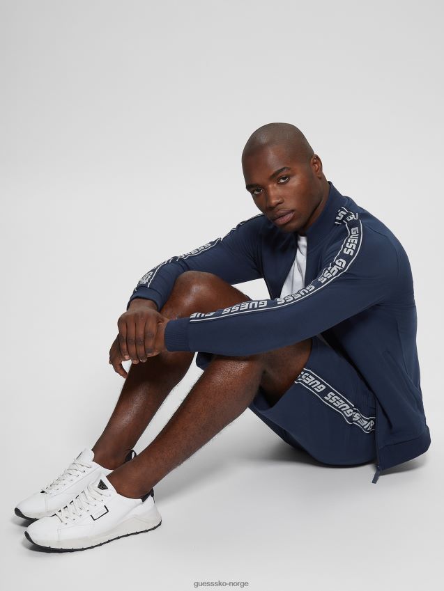 Guess eco arlo logo tape shorts silkeblå silkeblått menn F0LJ8010557