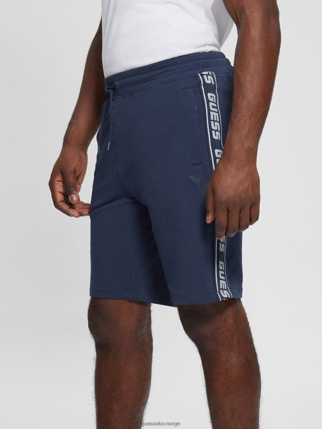 Guess eco arlo logo tape shorts silkeblå silkeblått menn F0LJ8010557