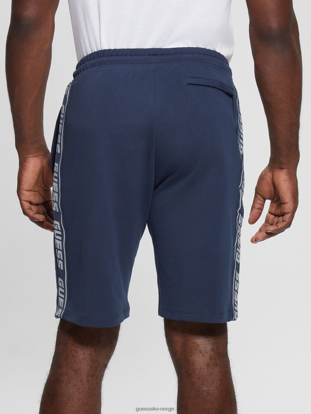 Guess eco arlo logo tape shorts silkeblå silkeblått menn F0LJ8010557