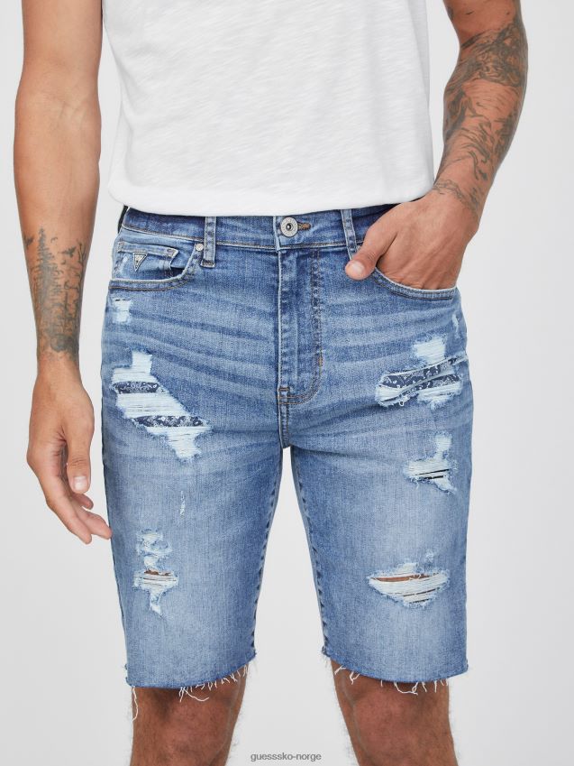 Guess eco quade shorts medium ødelagt medium ødelagt menn F0LJ808162