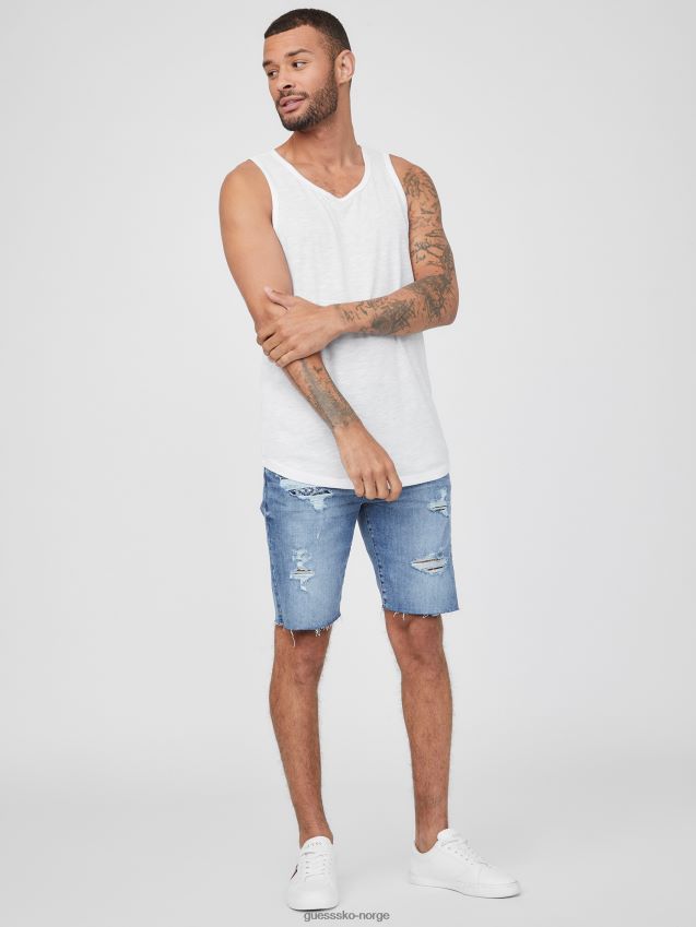 Guess eco quade shorts medium ødelagt medium ødelagt menn F0LJ808162