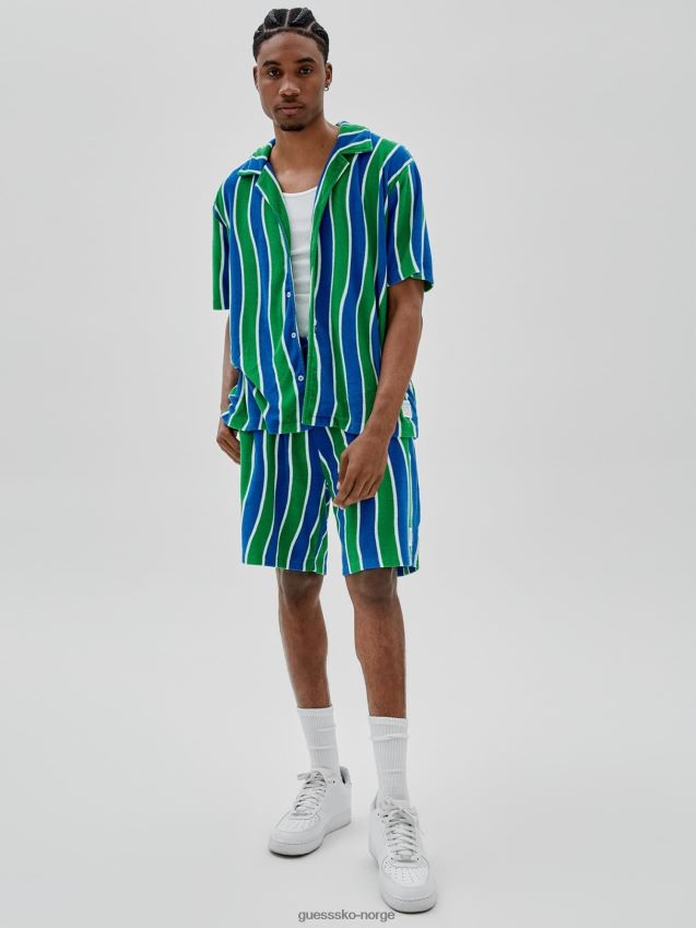 Guess grønn multistripet shorts grønn multi menn F0LJ80217