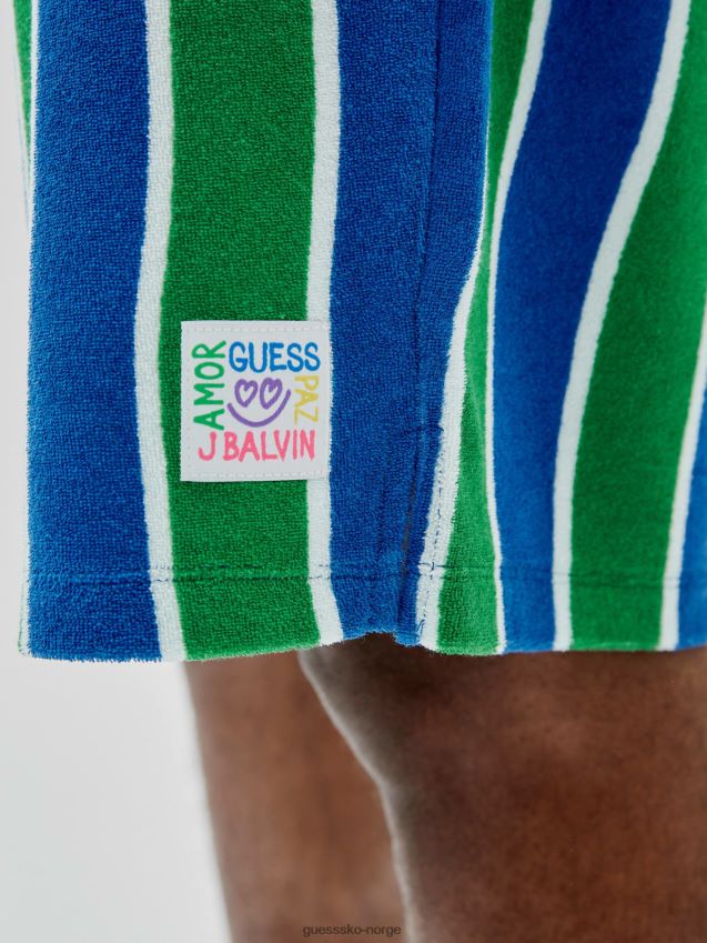 Guess grønn multistripet shorts grønn multi menn F0LJ80217