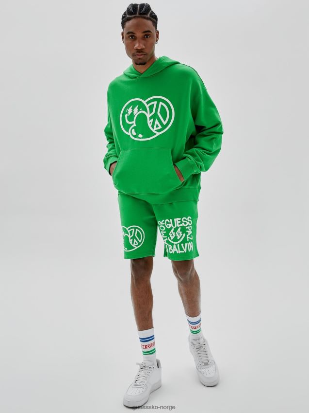 Guess grønn shorts med trykk foran grønn menn F0LJ80552