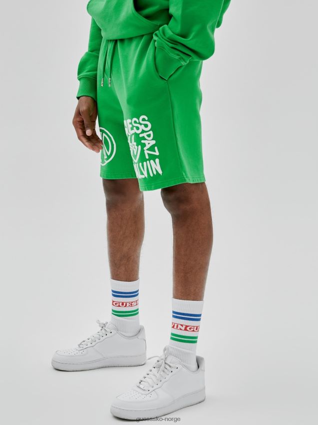 Guess grønn shorts med trykk foran grønn menn F0LJ80552