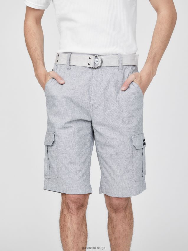 Guess himmelsk grå karl teksturerte cargo-shorts himmelgrå menn F0LJ808518