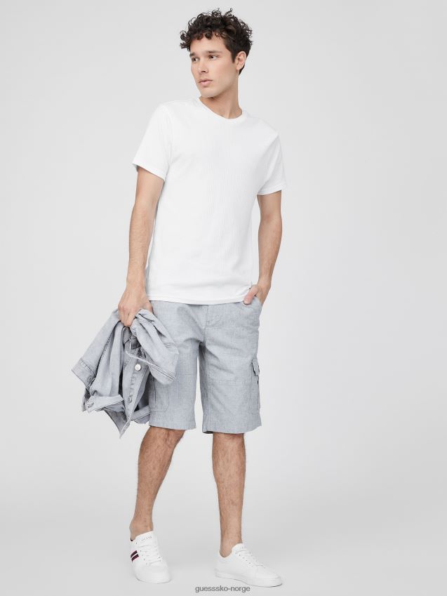 Guess himmelsk grå karl teksturerte cargo-shorts himmelgrå menn F0LJ808518